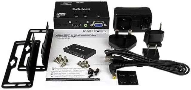 Alt view image 4 of 4 - StarTech.com VS221VGA2HD 2x1 HDMI + VGA to HDMI Converter Switch w/ Automatic and Priority Switching - 1080p