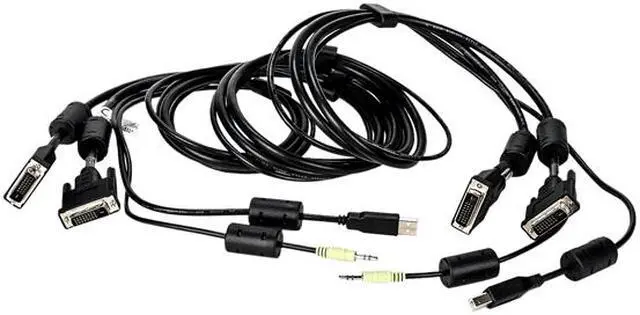 Alt view image 2 of 3 - Vertiv Avocent USB Keyboard and Mouse, DVI-D and Audio Cable, 6 ft. with DPP Support for Vertiv Avocent SV and SC Series Switches