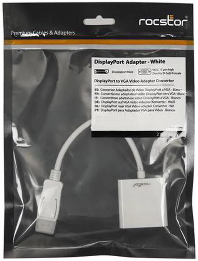 Alt view image 4 of 4 - Rocstor Displayport To Vga Video Adapter Converter - Cable Length: 5.9"