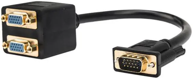 Alt view image 2 of 6 - Rocstor Premium 1 ft VGA to 2x VGA Video Splitter Cable - M/F