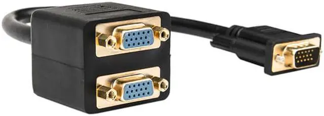 Alt view image 3 of 6 - Rocstor Premium 1 ft VGA to 2x VGA Video Splitter Cable - M/F