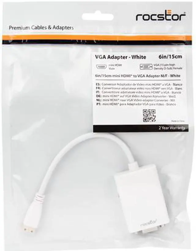Alt view image 6 of 6 - Rocstor Mini HDMI/VGA Video Cable