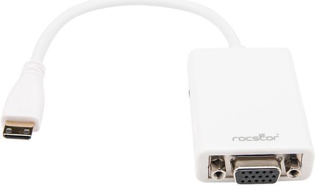 Mini HDMI to VGA Video Adapter Converter – White – Rocstor