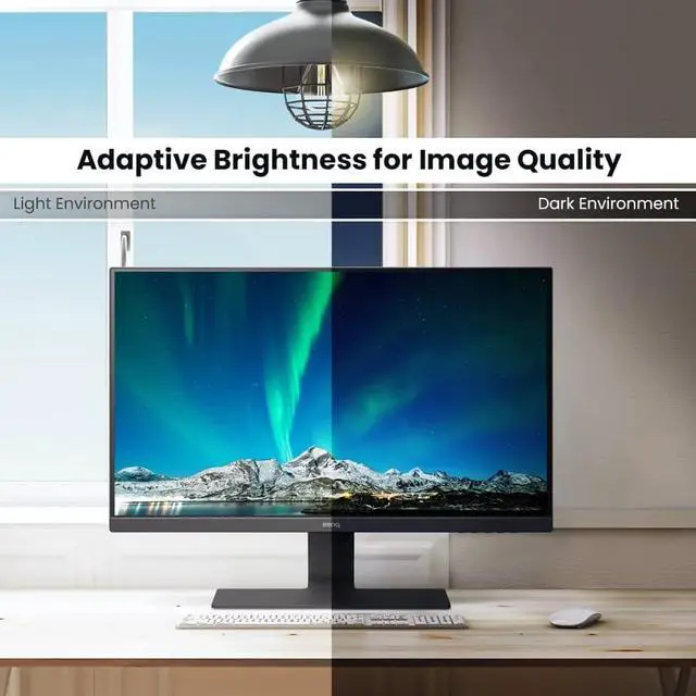 Alt view image 4 of 10 - BenQ GW2780 27 Inch IPS 1080P FHD Computer Monitor with Built-in Speakers, Proprietary Eye-Care Tech, Adaptive Brightness for Image Quality, Ultra-Slim Bezel and Edge to Edge Display