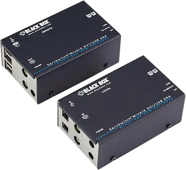 Main image of Black Box ACU5502A-R3 KVM Extender - Dual Head DVI-D, USB 2.0, Audio, Single-Access, CATx
