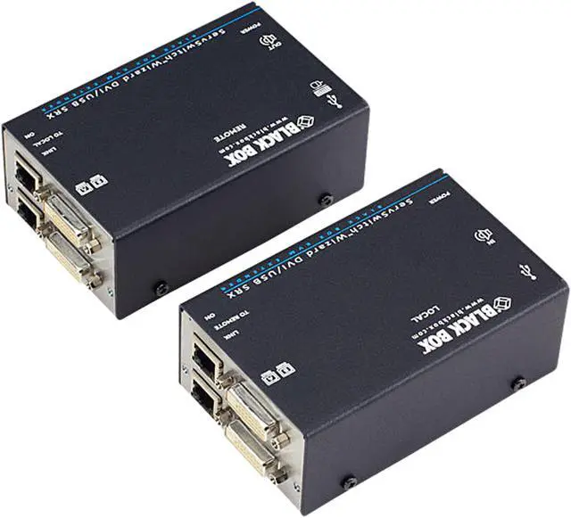 Alt view image 2 of 2 - Black Box ACU5502A-R3 KVM Extender - Dual Head DVI-D, USB 2.0, Audio, Single-Access, CATx