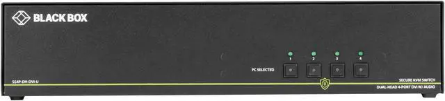 Alt view image 3 of 5 - BLACK BOX SS4P-DH-DVI-U SECURE KVM SWITCH, NIAP 3.0 CERTIFIED - 4-PORT, DUAL-MONITOR, DVI-I, PS2, USB HI