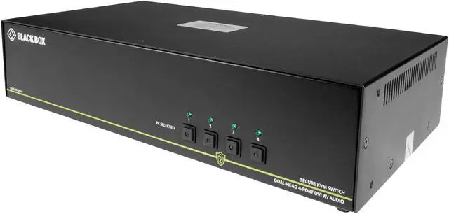 Alt view image 4 of 5 - BLACK BOX SS4P-DH-DVI-U SECURE KVM SWITCH, NIAP 3.0 CERTIFIED - 4-PORT, DUAL-MONITOR, DVI-I, PS2, USB HI