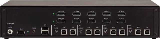Alt view image 3 of 3 - Black Box Network - KVS4-2004VX - Black Box Secure KVM Switch - DisplayPort - 4 Computer(s) - 2 Local User(s) - 3840 x 2160-11 x USB - 10 x DisplayPort - TAA Compliant
