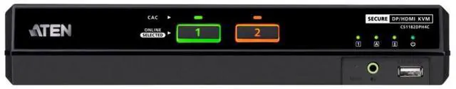 Alt view image 2 of 3 - ATEN 2-Port Single Display Universal Secure KVM PP4.0 (HDMI / DisplayPort) with CAC support - CS1182DPH4C