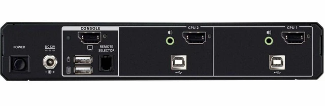 Alt view image 3 of 3 - Aten CS1182DPH4 KVM Switchbox - 5K - 5120 x 2880 - 50 Hz, 60 Hz - 4x USB - 3x HDMI - 3x DisplayPort