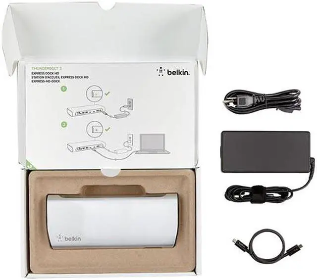 Alt view image 9 of 9 - Belkin Thunderbolt 3 Express Dock HD with 3.3-Foot Thunderbolt 3 Cable, 40 Gbps, Only Compatible with 2016 MacBook Pro