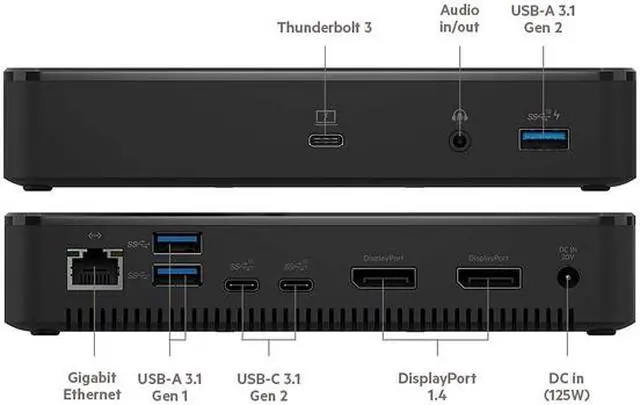 Alt view image 5 of 7 - Belkin Thunderbolt 3 Dock Plus w/ 1.6 ft. Thunderbolt 3 Cable (Thunderbolt Dock for macOS and Windows) Dual 4K@60Hz, 40Gbps Transfer Speeds, 60W Upstream Charging (F4U109tt)