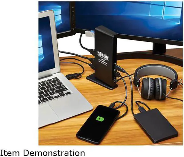 Alt view image 8 of 8 - Tripp Lite U442-DOCK22-B Docking Station - for Notebook/Tablet/Smartphone - USB Type C, USB Type-A - 2 Displays Supported - 2560 x 1440, 1920 x 1200 - 4 x USB 2.0 - 6 x USB Type-A Ports - USB Type-A -