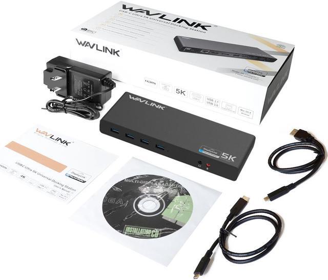 Alt view image 8 of 7 - Wavlink Dual 4K Display Laptop Docking Station Single 5K/Dual 4K @60Hz USB 3.0 and USB-C Dual Monitor Docking Station With 2 x HDMI, 2 DP, Gigabit Ethernet, 6 x USB 3.0, Audio, Mic, For Windows/Mac
