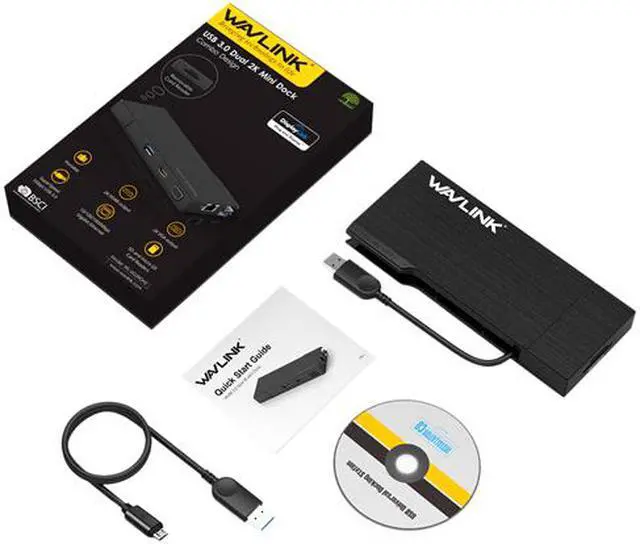 Alt view image 7 of 7 - Wavlink Universial USB 3.0 Mini Docking Dual Monitor HDMI+VGA with Gigabit Ethernet,USB 3.0, Removable SD/TF Card Reader, HDMI up to 2560x1440, VGA 1920x1200, For Apple M1, Intel Macs,Dell XPS 13/15