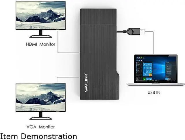Alt view image 5 of 7 - Wavlink Universial USB 3.0 Mini Docking Dual Monitor HDMI+VGA with Gigabit Ethernet,USB 3.0, Removable SD/TF Card Reader, HDMI up to 2560x1440, VGA 1920x1200, For Apple M1, Intel Macs,Dell XPS 13/15