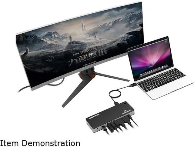Alt view image 4 of 6 - Wavlink Thunderbolt 3 USB-C 8K Docking Station Dual 4K Docking Station 60W Charging Dual DisplayPort 1.4 USB-C 3.1, 2 x USB 3.1, 2 x USB 3.0, Gigabit Ethernet, Audio, for MacBook & Windows Laptops
