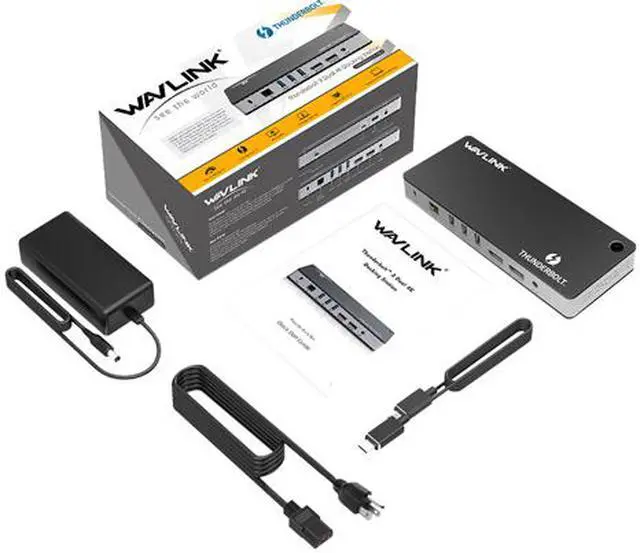 Alt view image 6 of 6 - Wavlink Thunderbolt 3 USB-C 8K Docking Station Dual 4K Docking Station 60W Charging Dual DisplayPort 1.4 USB-C 3.1, 2 x USB 3.1, 2 x USB 3.0, Gigabit Ethernet, Audio, for MacBook & Windows Laptops