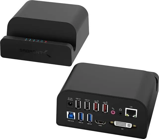 Main image of SABRENT Universal Laptop Docking Station with Stand for Tablets and Notebooks Supports PC (DS-RICA)