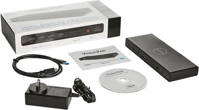Alt view image 7 of 9 - VisionTek VT4000 Universal DUAL 4K USB Laptop Docking Station Mac & Windows