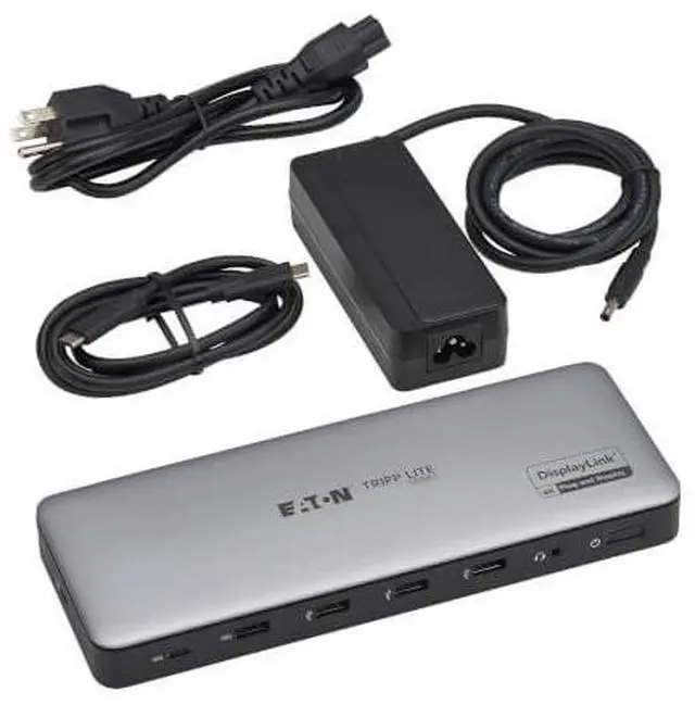 Alt view image 3 of 3 - Eaton Tripp Lite Series USB-C Universal Triple Display 4K Dock - HDMI and DisplayPort USB 3.2 Gen 1/Gen 2 Hub GbE - 100W PD Charging  U442-DOCK24DL3A