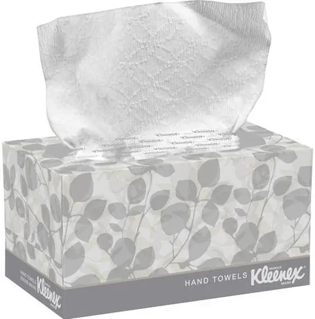 Main image of Kleenex Hand Towels with Premium Absorbency Pockets (01701), Hygienic Countertop Pop-Up Box, White, 120 Sheets / Carton