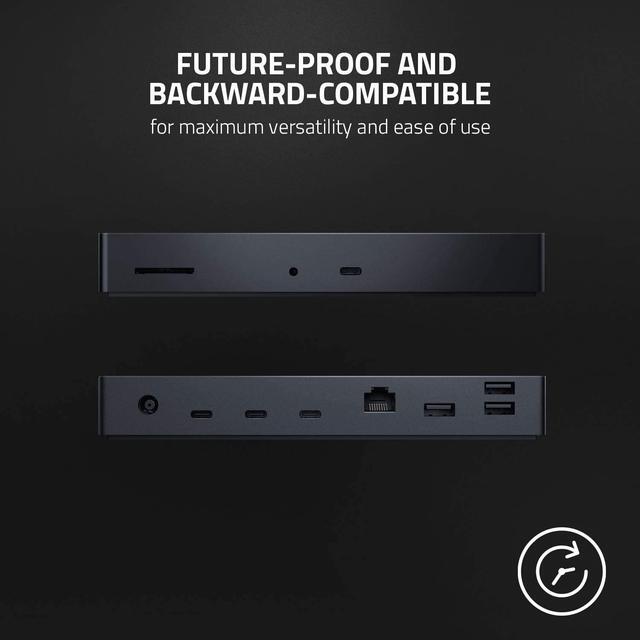 Alt view image 5 of 6 - Razer Thunderbolt 4 Dock: Thunderbolt 4 Certified - 10 Ports in One - Dual 4K or Single 8K Video Output - Future-Proof & Backward-Compatible - RGB Lighting - Chroma
