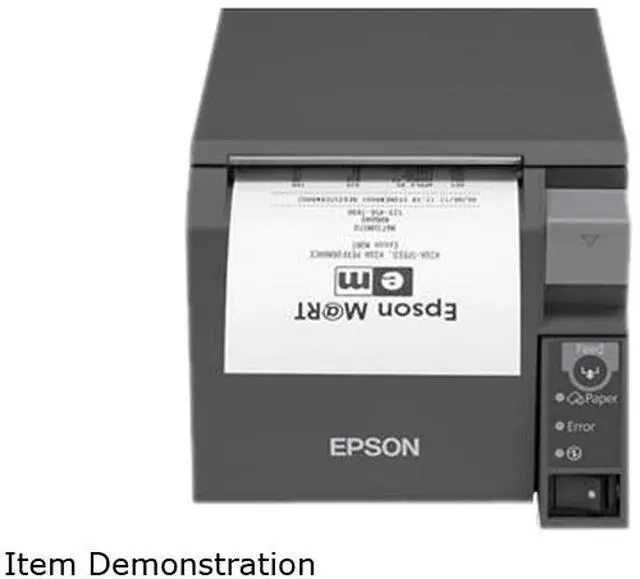 Alt view image 2 of 2 - Epson TM-T70II Front-loading Single-station Thermal Printer, USB, Serial, mPOS, Dark Gray - C31CD38A9982