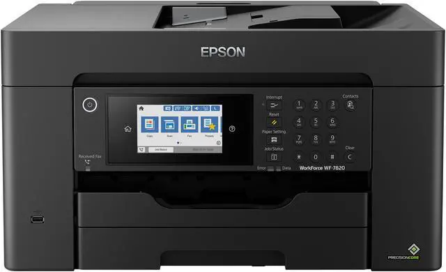 Alt view image 7 of 8 - Epson WorkForce Pro WF-7820 Wireless All-in-One Wide-format Printer with Auto 2-sided Print up to 13" x 19", Copy, Scan and Fax, 50-page ADF, 250-sheet Paper Capacity, and 4.3" Color Touchscreen