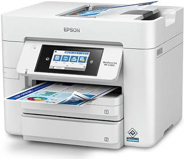 Alt view image 2 of 9 - Epson WorkForce Pro WF-C4810 Inkjet Multifunction Printer - Color - Copier/Fax/Printer/Scanner - Automatic Duplex Print - Color Scanner - 1200 dpi Optical Scan - Color Fax - Wireless LAN - For ...