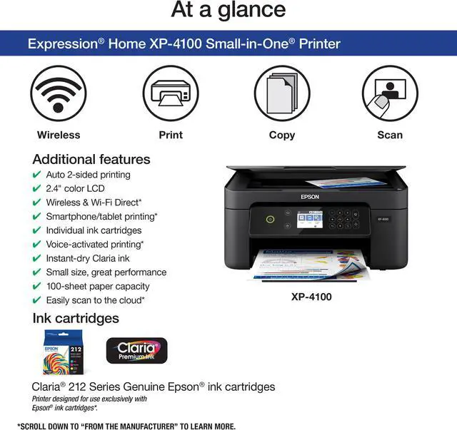 Alt view image 5 of 8 - Epson Expression Home XP-4100 Wireless Color Printer with Scanner and Copier