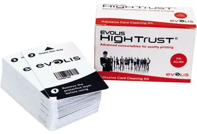 Main image of EVOLIS ACL003   PRIMACY PRINTER CONSUMABLES  ADHESIVE CLEANING CARD KIT: 50 ADHESIVE CARDS