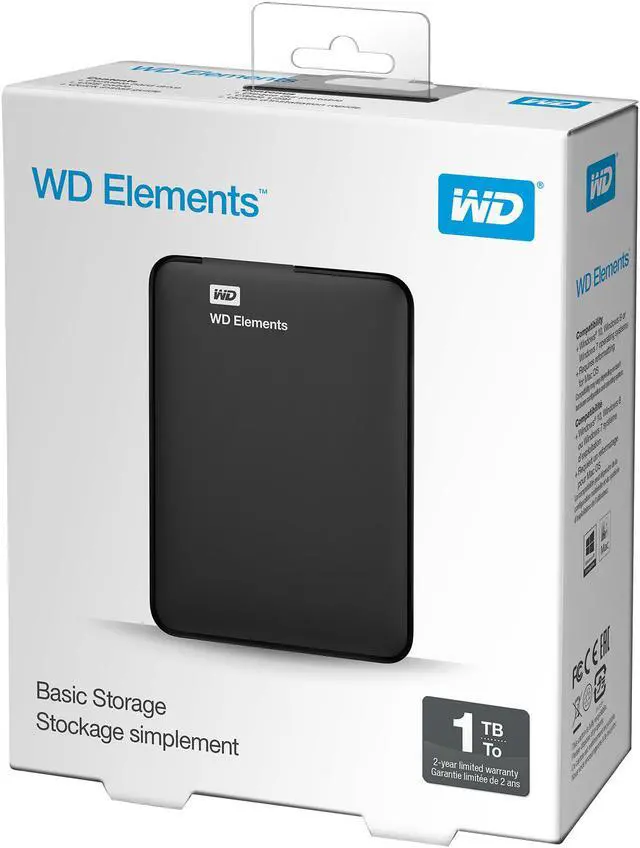 Alt view image 7 of 8 - WD 1TB Elements Portable Storage USB 3.0 Model WDBUZG0010BBK-WESN Black