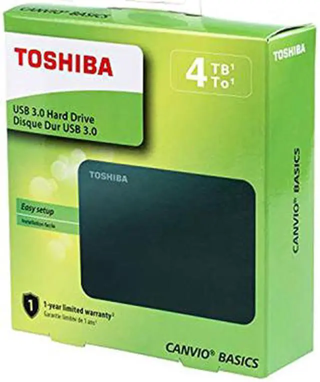 Alt view image 9 of 9 - Toshiba Canvio Basics HDTB440XK3CA 4TB Portable Hard Drive - External - Matte Black