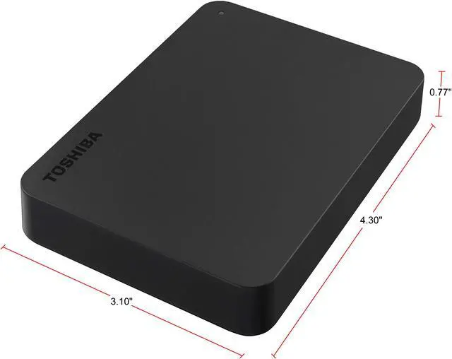 Alt view image 5 of 9 - Toshiba Canvio Basics HDTB440XK3CA 4TB Portable Hard Drive - External - Matte Black