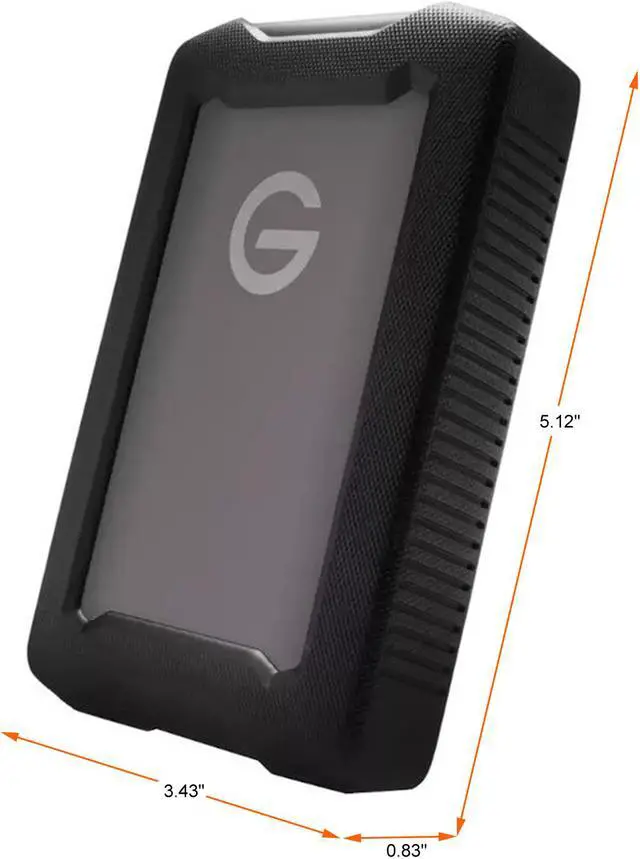 Alt view image 2 of 7 - SanDisk G-DRIVE ArmorATD 5TB USB-C Portable Rugged Hard Drive SDPH81G005TGBAND