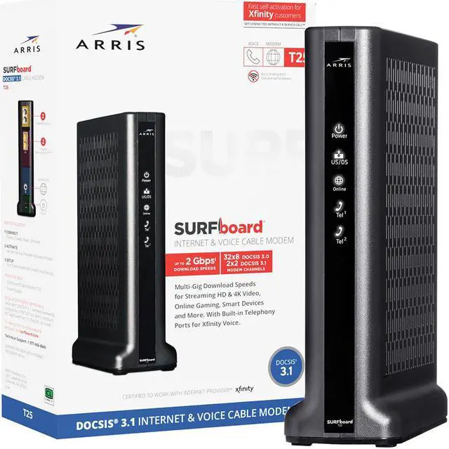Main image of Arris T25 SURFboard® DOCSIS® 3.1 Gigabit Modem for Xfinity Internet & Voice