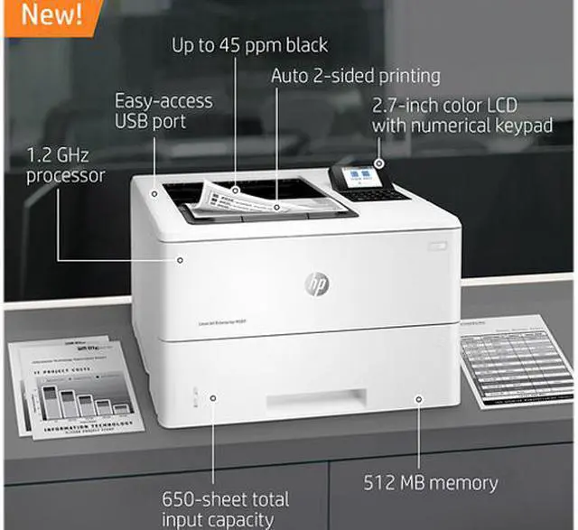 Alt view image 4 of 8 - HP LaserJet Enterprise M507n Laser Printer, Black And White Mobile Print Up to