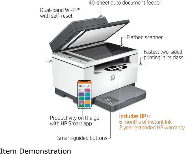 Alt view image 9 of 18 - HP LaserJet MFP M234sdwe Wireless Monochrome All-in-One Printer with built-in Ethernet & fast 2-sided printing, HP+ and bonus 6 months Instant Ink (6GX01E)