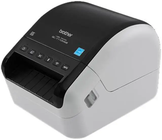 Alt view image 2 of 3 - Brother QL-1110NWB 4" Wide Format, Professional Direct Thermal Label Printer, USB, USB Host, Bluetooth 2.1+EDR, Wireless (b/g/n), Ethernet, WirelessDirect, Auto Cutter - White/Black