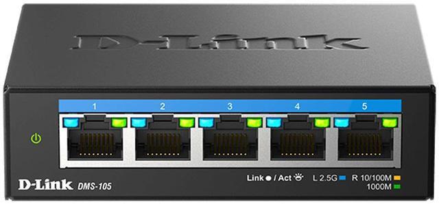 Main image of D-Link 5-Port 2.5Gb Unmanaged Gaming Switch with 5 x 2.5Gb - Multi-Gig, Network, Fanless, Plug & Play - (DMS-105)
