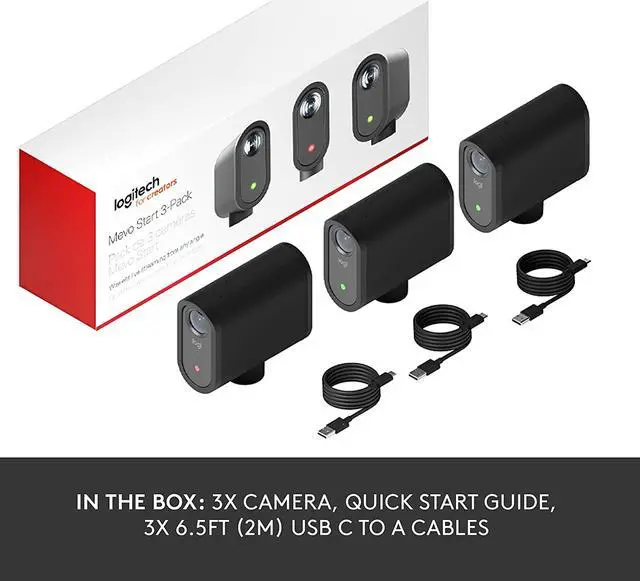 Alt view image 11 of 16 - Logitech Mevo Start 3-Pack Wireless Live Streaming Cameras, for Multi-Camera HD Video,App Control and Stream via Smartphone or Wi-Fi