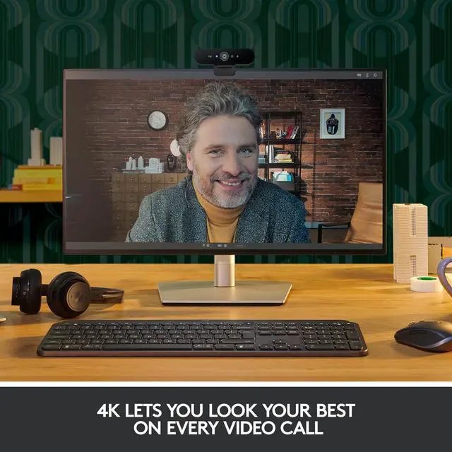 Alt view image 2 of 10 - Logitech 4K Pro Webcam with HDR and Noise-canceling Mics 960-001390