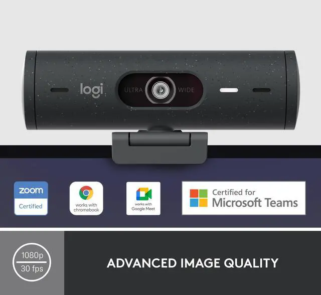Alt view image 2 of 11 - Logitech Brio 500 HD 1080p Webcam 4 Megapixels Graphite (960-001493)