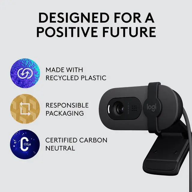 Alt view image 7 of 10 - Logitech Brio 105 Full HD 1080p Business Webcam with Auto-Light Balance, USB-A, Privacy Shutter, Easy Set-Up, Compatible with Windows, macOS, ChromeOS