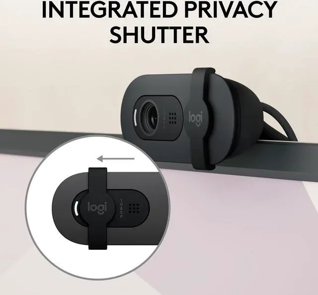 Alt view image 5 of 10 - Logitech Brio 105 Full HD 1080p Business Webcam with Auto-Light Balance, USB-A, Privacy Shutter, Easy Set-Up, Compatible with Windows, macOS, ChromeOS
