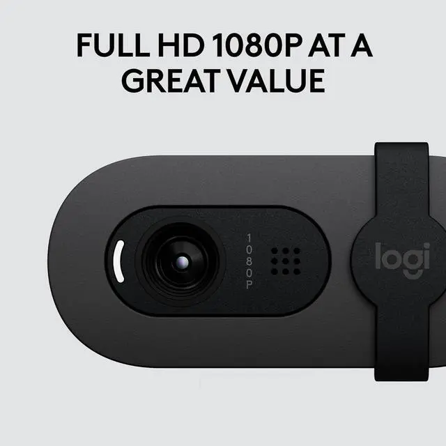 Alt view image 3 of 10 - Logitech Brio 105 Full HD 1080p Business Webcam with Auto-Light Balance, USB-A, Privacy Shutter, Easy Set-Up, Compatible with Windows, macOS, ChromeOS