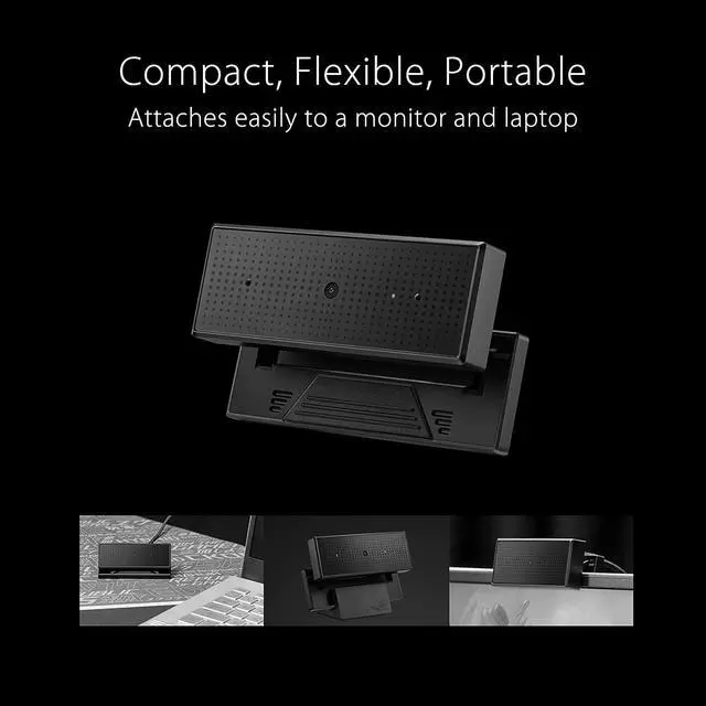 Alt view image 7 of 7 - ROG Eye S Streaming Gaming Webcam (1080p 60 FPS, Face Auto Exposure, Autofocus, AI Noise-Cancelling Beamforming Microphones, Compact & Foldable Design, Aluminum Alloy Adjustable Base)