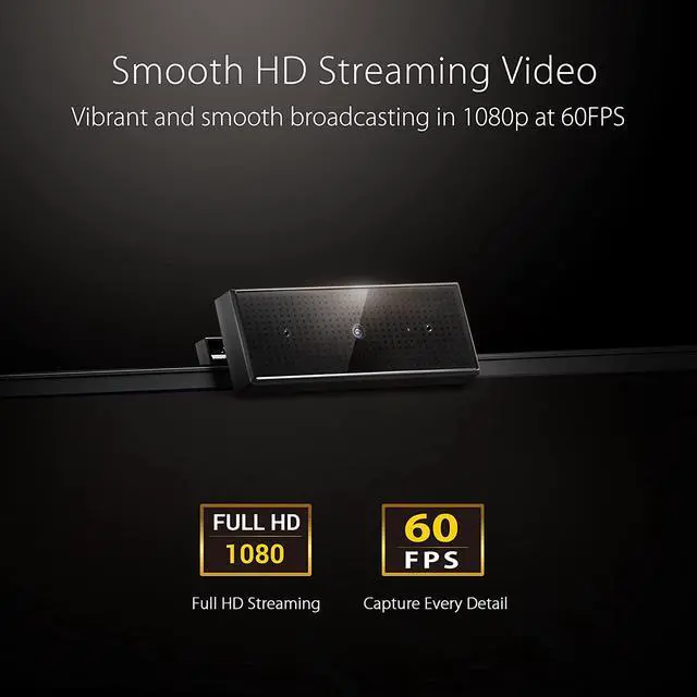 Alt view image 4 of 7 - ROG Eye S Streaming Gaming Webcam (1080p 60 FPS, Face Auto Exposure, Autofocus, AI Noise-Cancelling Beamforming Microphones, Compact & Foldable Design, Aluminum Alloy Adjustable Base)